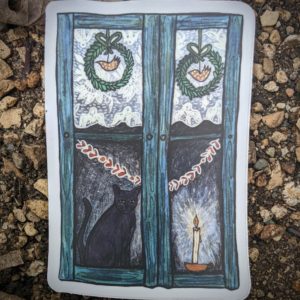 Cat in a Window Vinyl Sticker