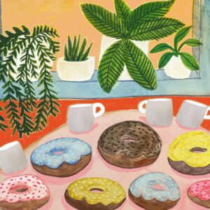 Fine Art Giclee Print Donuts and Coffee
