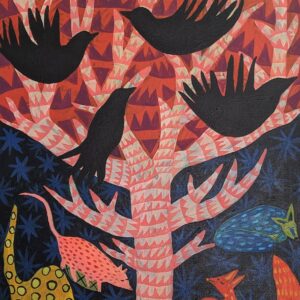 Black Bird Crow Acrylic Painting