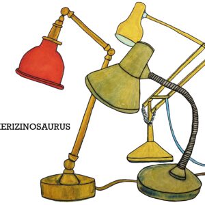 Fine Art Giclee Print Desk Lamp Therizinosaurus