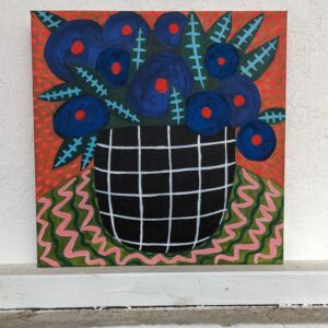 Acrylic Painting, Blue Poppies