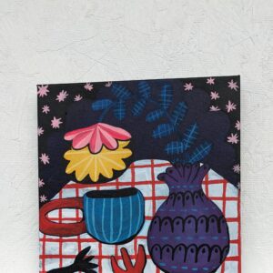 Acrylic Painting, Dining Alone Still Life