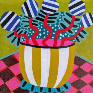 Acrylic Painting, Dancing Flower Pot