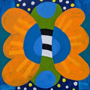 Acrylic Painting, Butterfly Flower