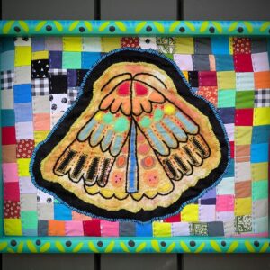 Textile, A Large Moth Turquoise