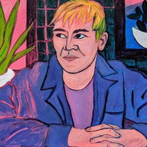 Acrylic Painting, Portrait of Abe if Abe was a Landscape